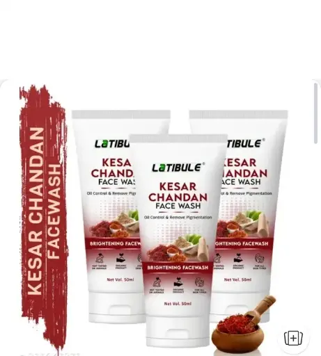 Kesar Chandan Face Wash, Skin Lightening & Tan Removal Face wash,Oil (Pack of 3)150ML